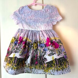 Genuine Kids OshKosh B’Gosh Easter Dress Spring Floral Bunny Print